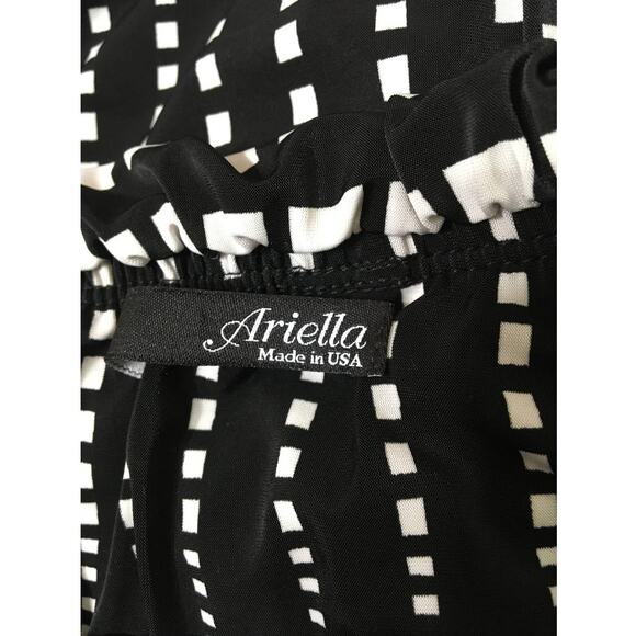 Ariella Small, Black & White Square Sleeveless Tube Jumpsuit Wide Flared Legs - Picture 4 of 4